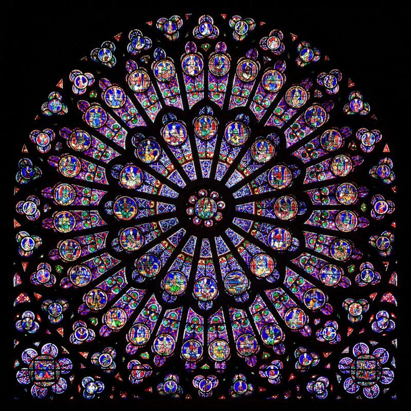 North Rose Window of Notre Dame de Paris (upper part)